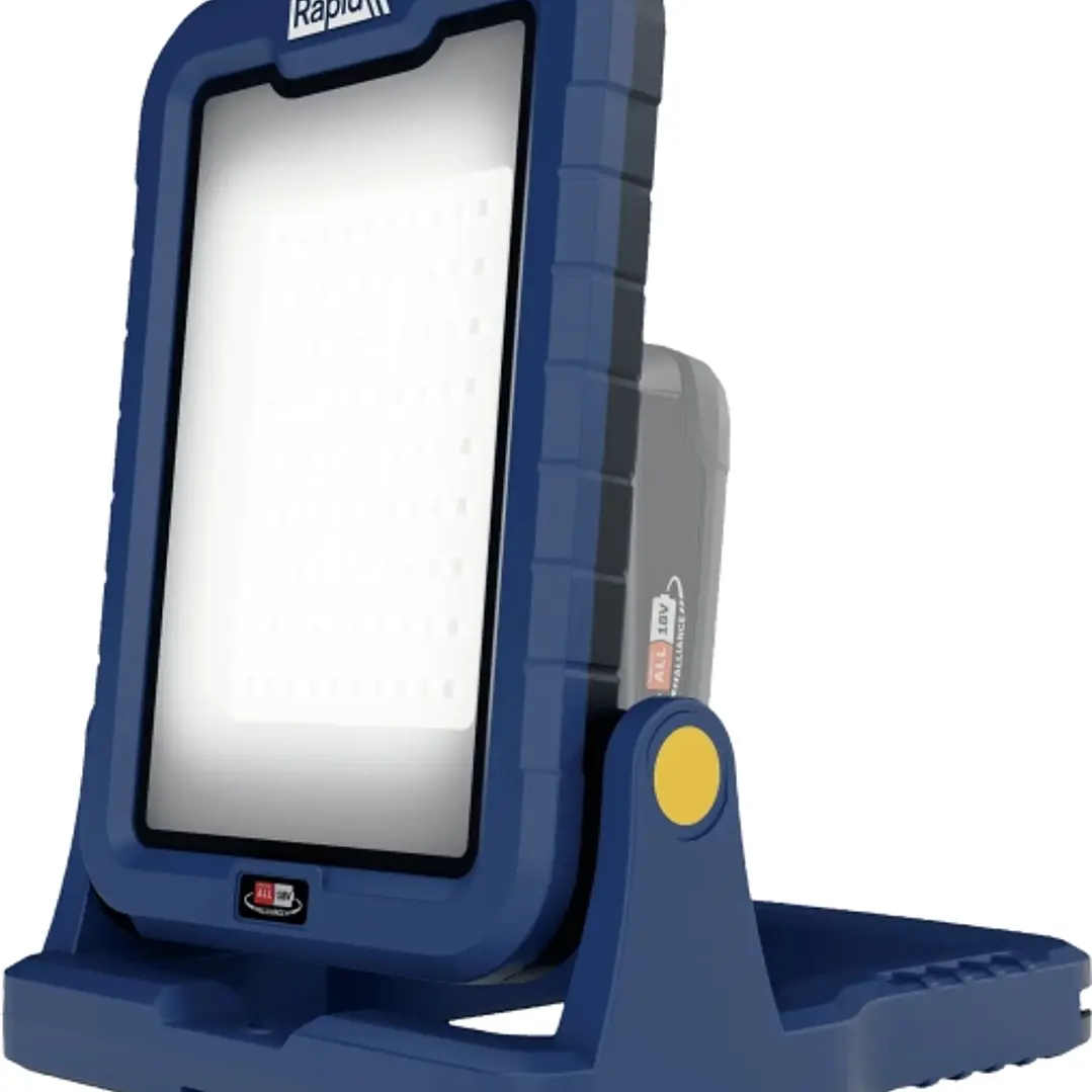Rapid BWL2400 Luz de Trabajo LED 2400 Lumenes Portatil - Cabezal Inclinable 180? - Temperatura de Color 5000K - Color Azul/Negro - Bateria y Cargador  1