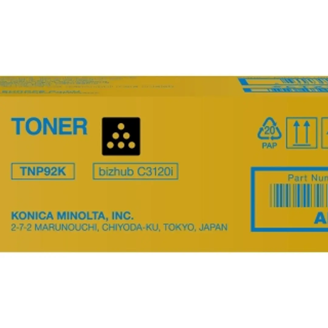 Konica Minolta TNP92 Negro Cartucho de Toner Original TNP92K/AE1Y150 1
