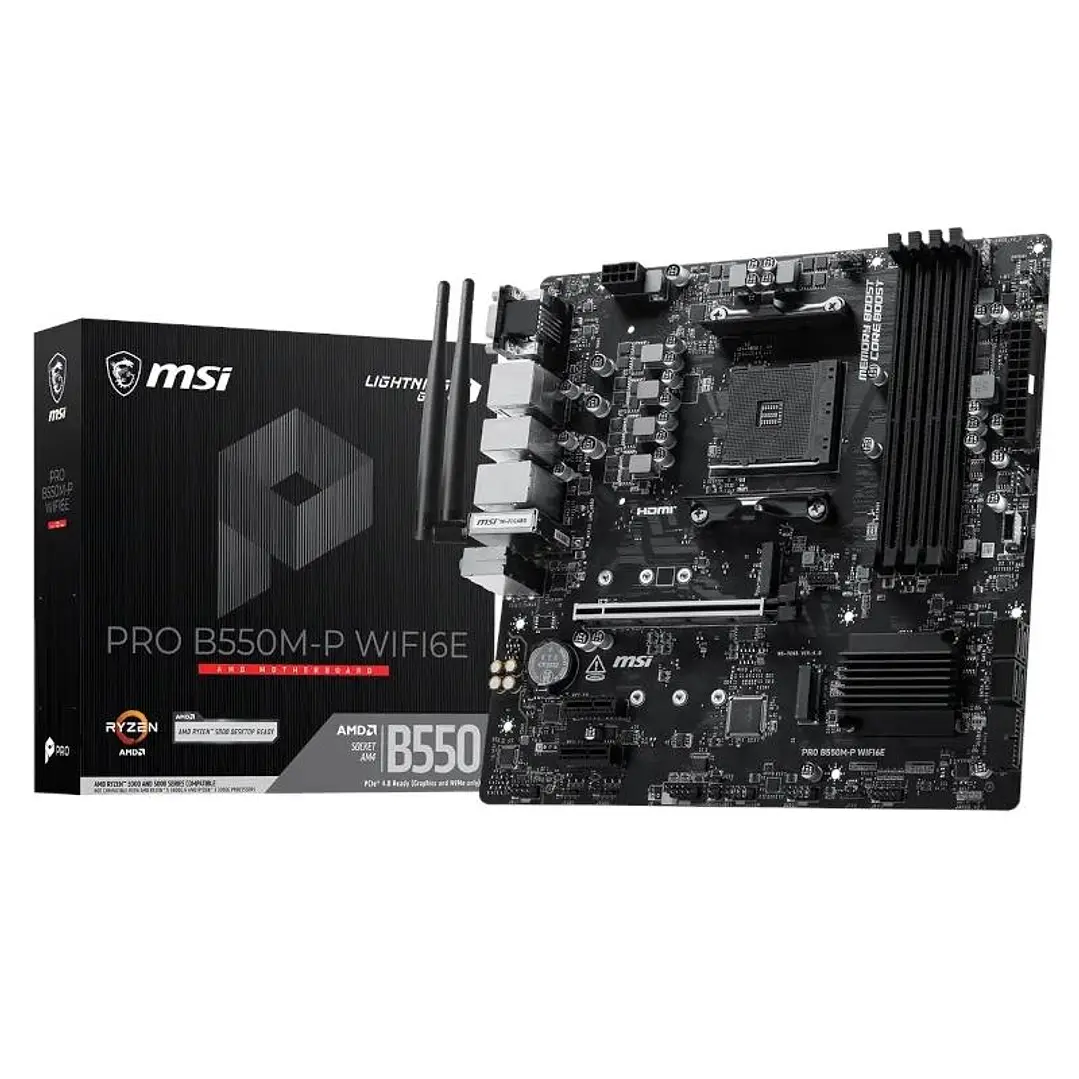MSI Placa Base PRO B550M-P WIFI6E mATX AM4 1