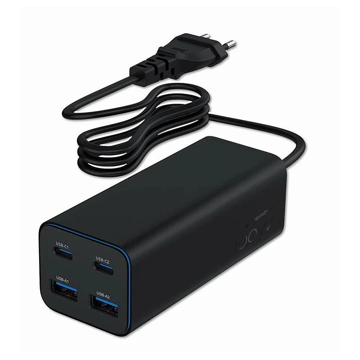 Gembird Cargador rápido USB GaN PD 4 puertos 100 W 1