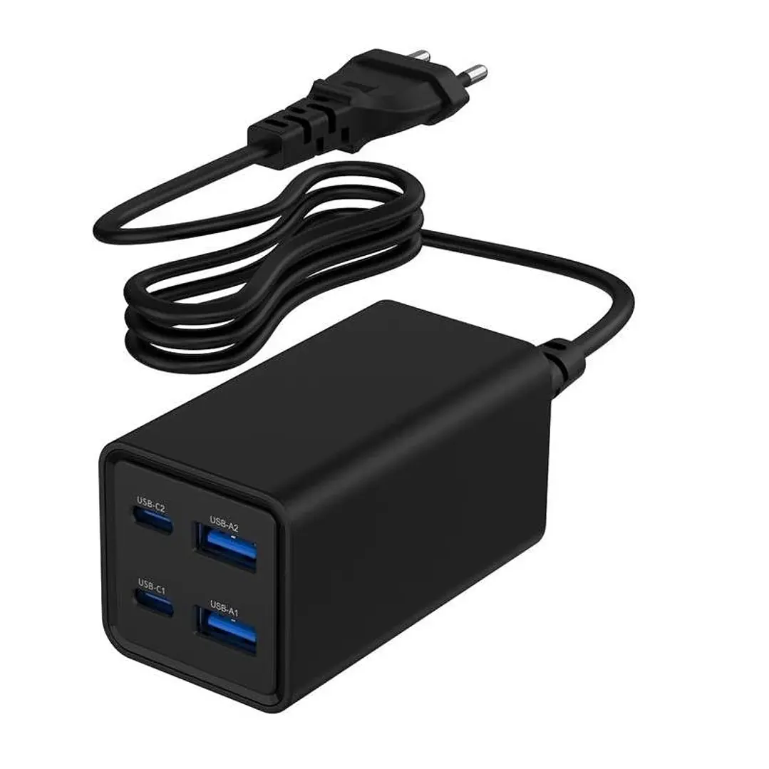 Gembird Cargador rápido USB GaN PD 4 puertos  65 W 1