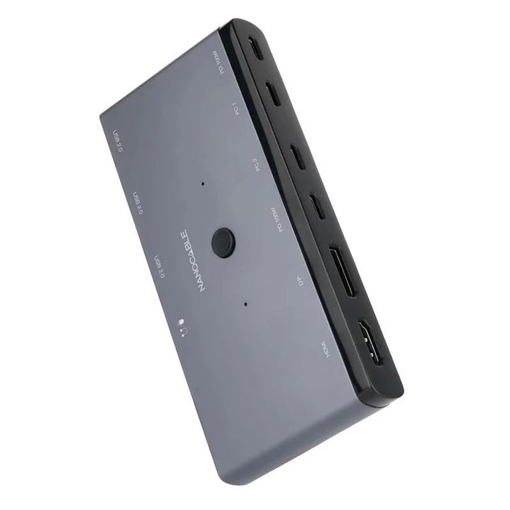 Nanocable KVM Switch 2xUSB-C 3xUSB-A+2xUSB-C/PD 1