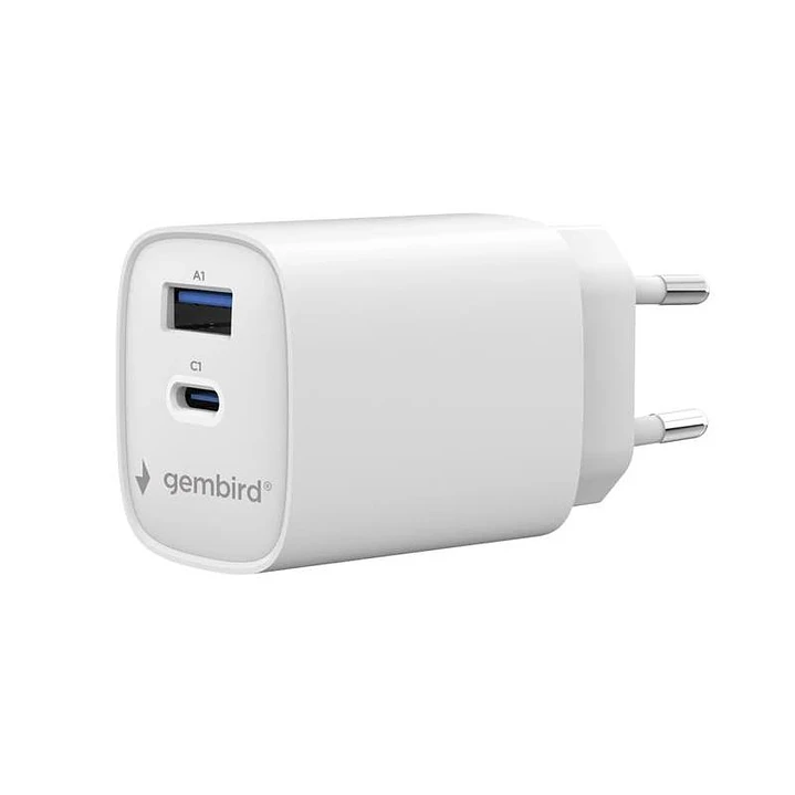 Gembird Cargador rápido USB de 2 puertos y 45 W 1