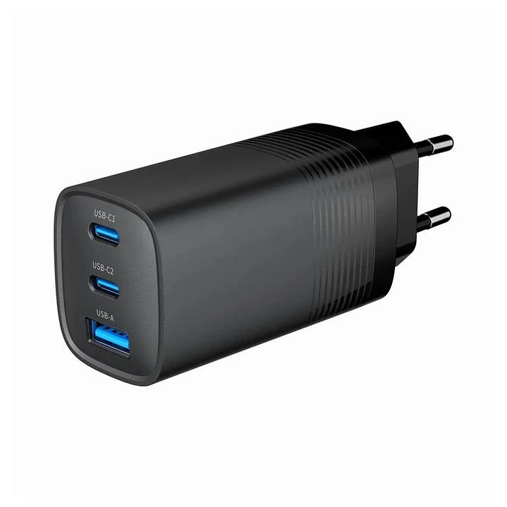 Gembird Cargador rápido USB PDGaN  3 puertos 67 W 1