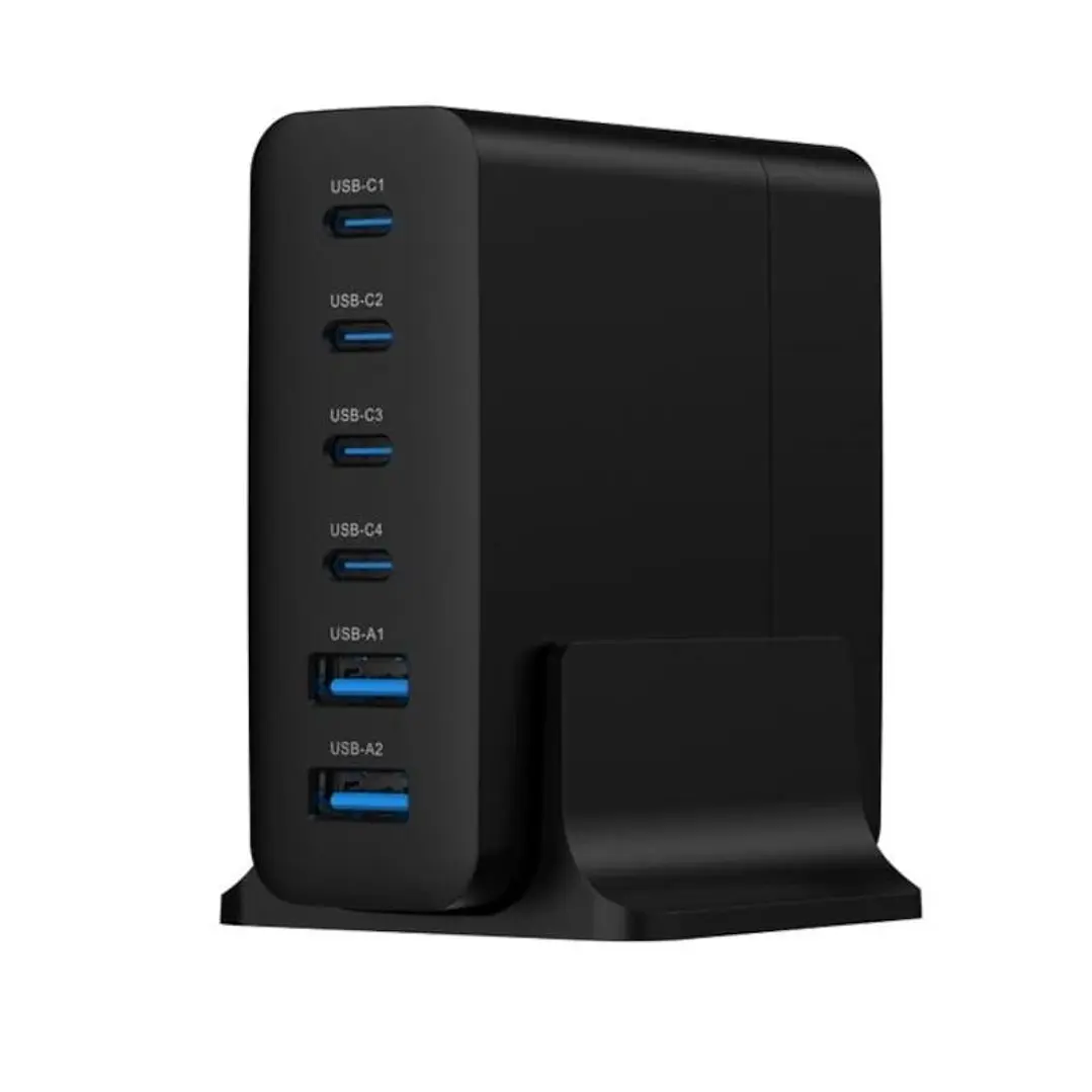 Gembird Cargador rápido USB GaN  6 puertos y 75 W 1