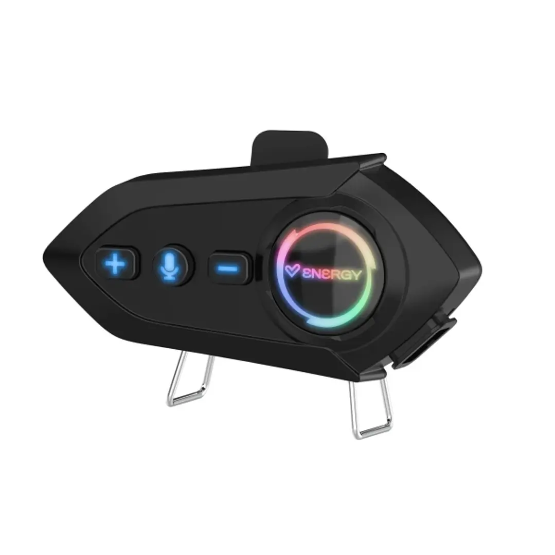 Energy Sistem Intercom Ride Intercomunicador para Casco de Moto - Bluetooth 5.4 - Gran Capacidad de Bateria - Hasta 25 Horas de Uso - IPX6 - Funcion I 1