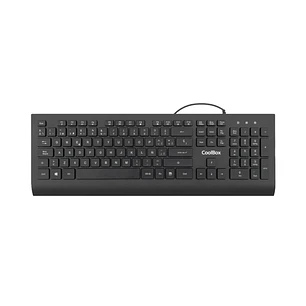 Coolbox FlatPro Teclado USB con 105 Teclas - Teclas planas - QWERTY Español - Color Negro