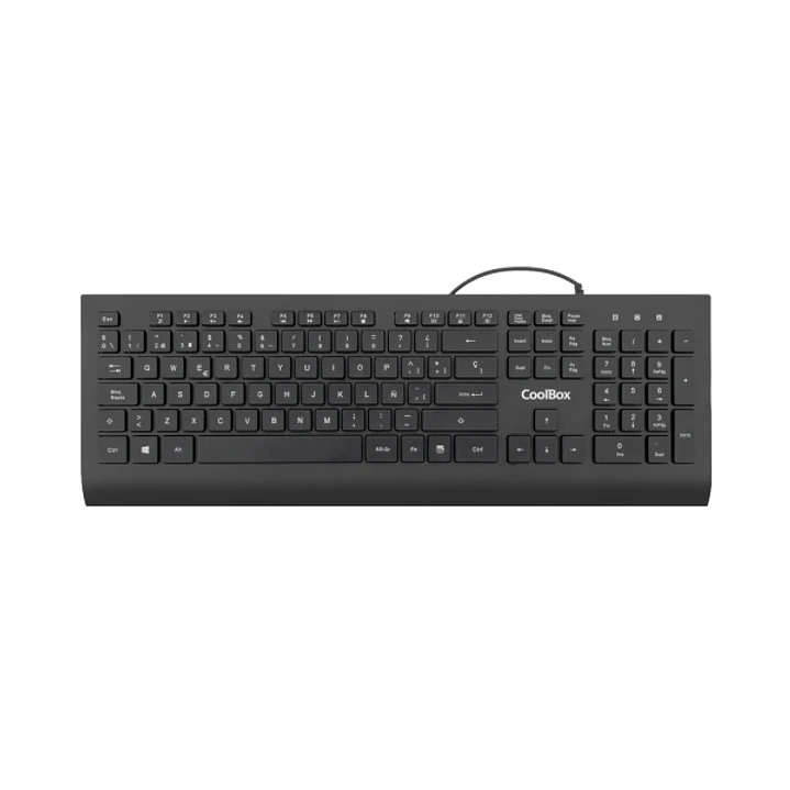 Coolbox FlatPro Teclado USB con 105 Teclas - Teclas planas - QWERTY Español - Color Negro 1