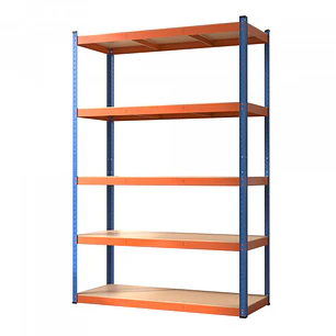 Blim Estanteria Metalica - 5 Baldas - 250kg por Balda - Montaje sin Tornillos - Tableros MDF - Pintura en Polvo - Anticorrosion - 180x120x50cm - Color