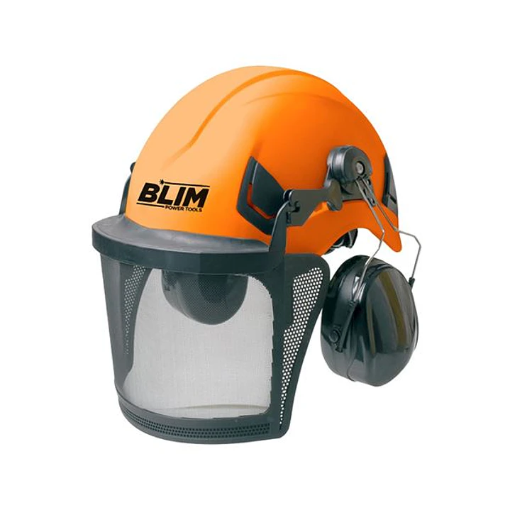 Blim Casco de Seguridad - Visera Protectora - Proteccion Auditiva 25dB - ABS - Talla 53-64cm - Visor de Malla Metalica - Ajuste de Trinquete - Alta Vi 1