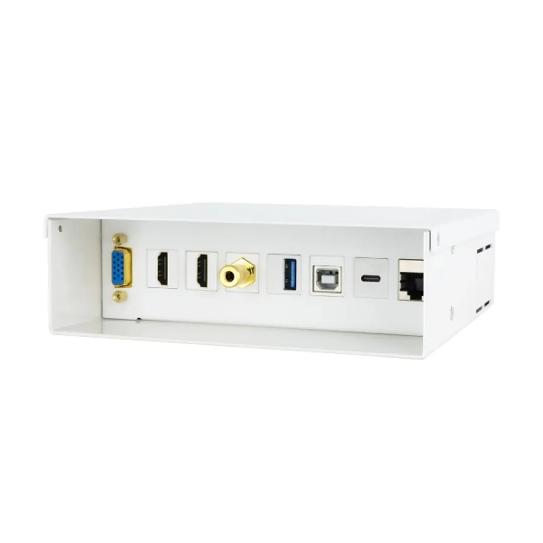 Nanocable Caja de Conexiones Multimedia - VGA - 2x HDMI - Jack 3.5mm - USB-C 10Gbps - USB-B 2.0 - USB-A 3.0 - RJ45 Cat.6A STP - Carcasa Metalica - 184 1