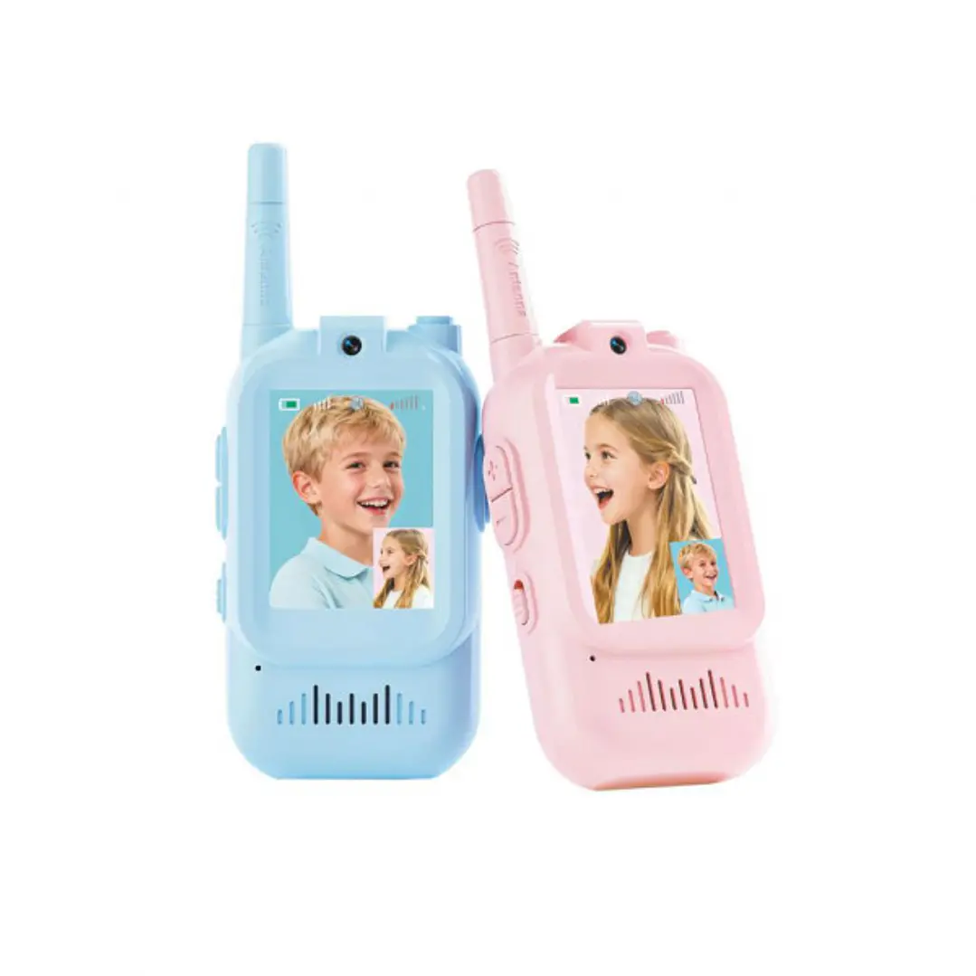 XO DJJ02 Pack de 2 Walkie-Talkies Infantiles - Alcance 200m - Camara Integrada - Frecuencia 2.4GHz - Recargable - Autonomia hasta 3h - Color Azul y Ro 1