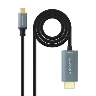 Nanocable Cable Conversor de Video - USB-C a HDMI 2.1 - 8K a 60Hz - Longitud 1.8m - Macho a Macho - Color Negro