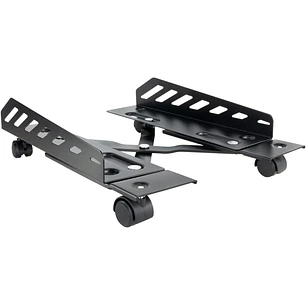 Tooq Soporte de Suelo para CPU - 4 Ruedas Giratorias - 2 Ruedas con Freno de Bloqueo - Ajustable de 160 a 300mm de Ancho - Soporta 25kg - Plegable - A