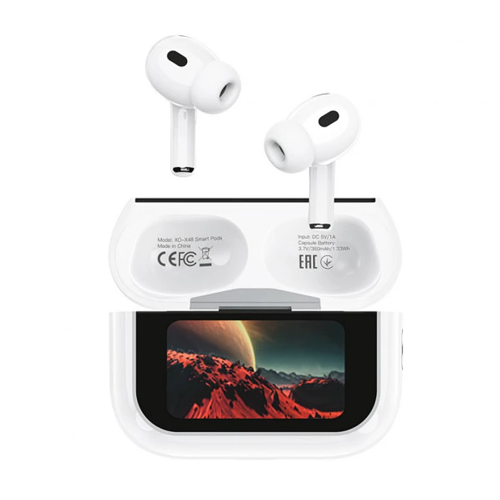 XO X48 Auriculares TWS - Cancelacion de Ruido ANC - Bluetooth 5.4 - Autonomia hasta 24h de Musica - Modo Transparencia - Pantalla Inteligente - Ecuali 1