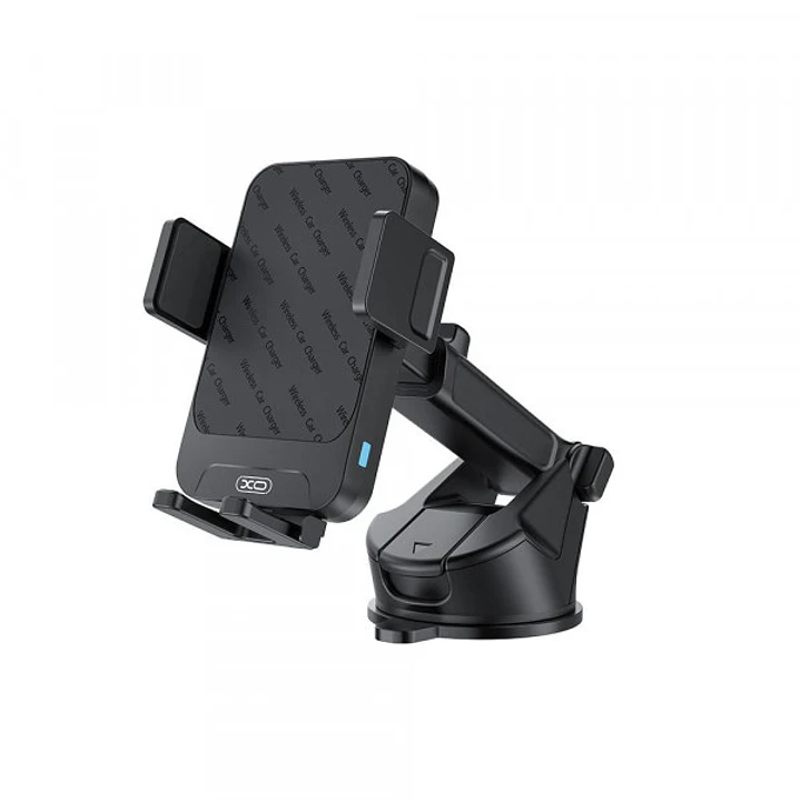 XO WX043 Soporte de Coche - Carga Inalambrica 15W - USB-C - Base Incluida - ABS y Silicona - Incluye Cable - 81x114x51mm - Color Negro 1
