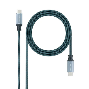 Nanocable Cable USB-C - Longitud 3m - 20Gbps - Carga de 100W - 5A - Video 4K a 60Hz - Chip E-mark - Compatible con Thunderbolt 3 - Conectores de Alumi