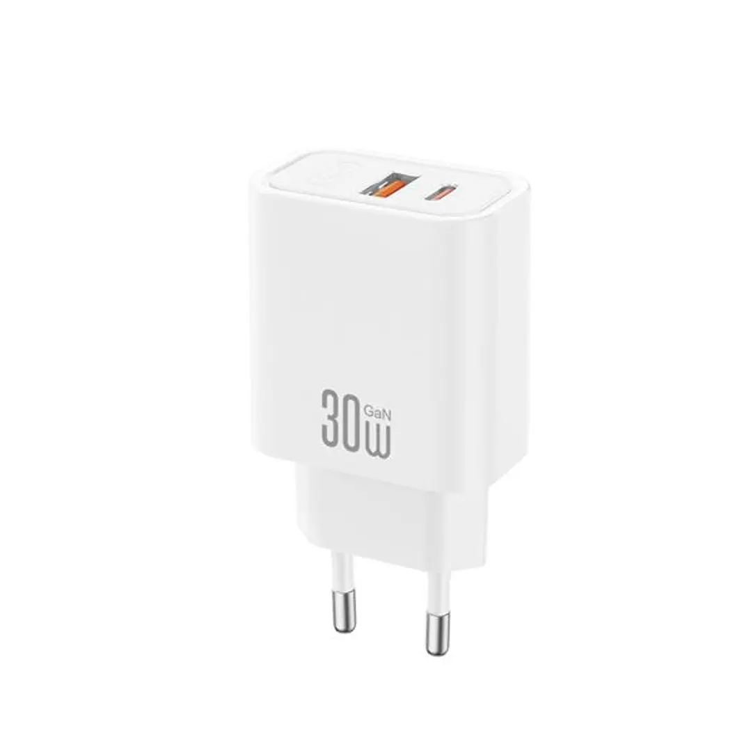XO CE42 Cargador de Pared - USB-A 22.5W - USB-C 30W - Power Delivery - Quick Charge - Color Blanco 1