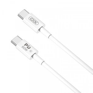 XO NBQ190 Cable de Carga - Soporta hasta 60W - USB-C a USB-C - Longitud 1m - 5-20V - Color Blanco