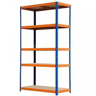 Blim Estanteria Metalica - 5 Baldas - 175kg por Balda - Montaje sin Tornillos - Tableros MDF - Pintura en Polvo - Anticorrosion - 180x100x40cm - Color