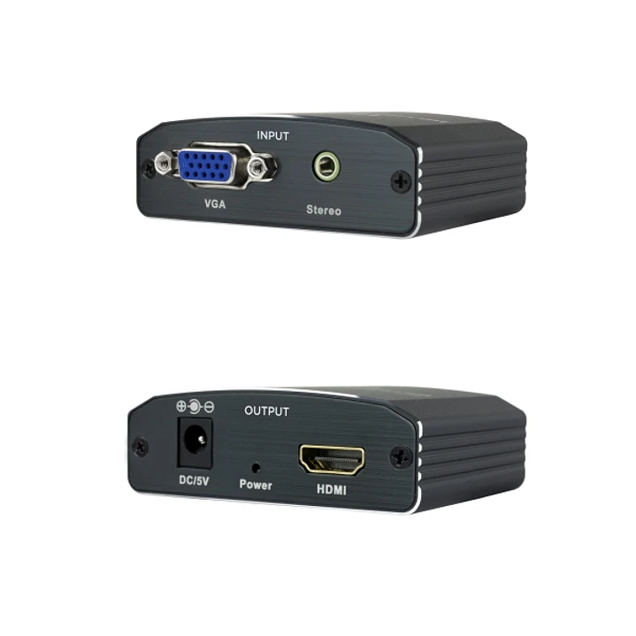 Nanocable Conversor de Video - VGA y Audio a HDMI - Jack 3.5mm - Alimentacion Externa - Conectores Hembra - Color Negro 1