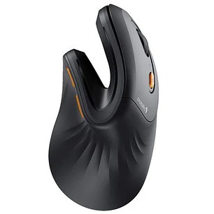 ProtoArc EM11 NL Raton Vertical Ergonomico Inalambrico - 2400 dpi -  Bluetooth + 2.4Ghz - Bateria Recargable - Multidispositivo - Color Negro y Naranj