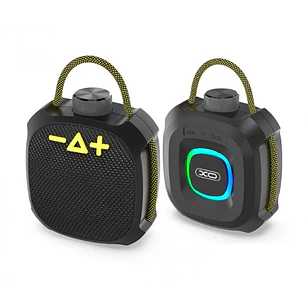 XO F77 Altavoz Portatil - IP66 - Bluetooth 5.3 - Bateria 1200mAh - Linterna RGB - 7 Efectos de Luz - AUX y Tarjeta microSD - Manos Libres - ABS y Tela