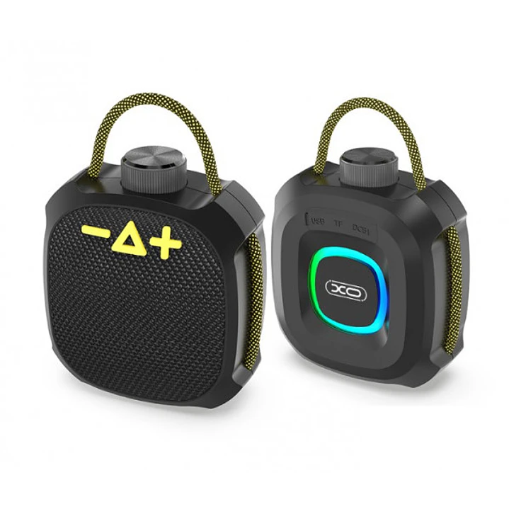 XO F77 Altavoz Portatil - IP66 - Bluetooth 5.3 - Bateria 1200mAh - Linterna RGB - 7 Efectos de Luz - AUX y Tarjeta microSD - Manos Libres - ABS y Tela 1