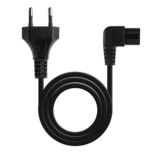 Nanocable Cable de Alimentacion - Longitud 3m - Acodado 90 Grados - Clavija CEE7/16 - Conector C7 - Macho a Hembra - Color Negro
