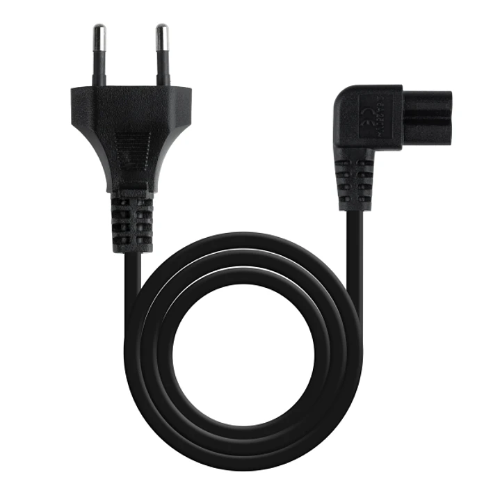 Nanocable Cable de Alimentacion - Longitud 3m - Acodado 90 Grados - Clavija CEE7/16 - Conector C7 - Macho a Hembra - Color Negro 1