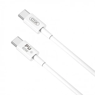 XO NBQ190 Cable de Carga - Soporta hasta 60W - USB-C a USB-C - Longitud 2m - 5-20V - Color Blanco