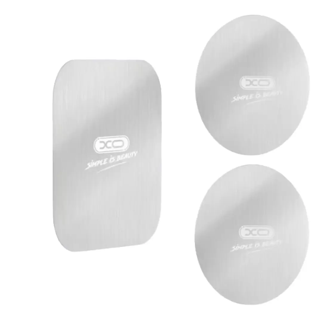 XO Pack de 3 Laminas Magneticas para Smartphone - 2 Redondas y 1 Rectangular - Compatible con Soportes Magneticos - Adhesivas - Universal - Color Blan 1