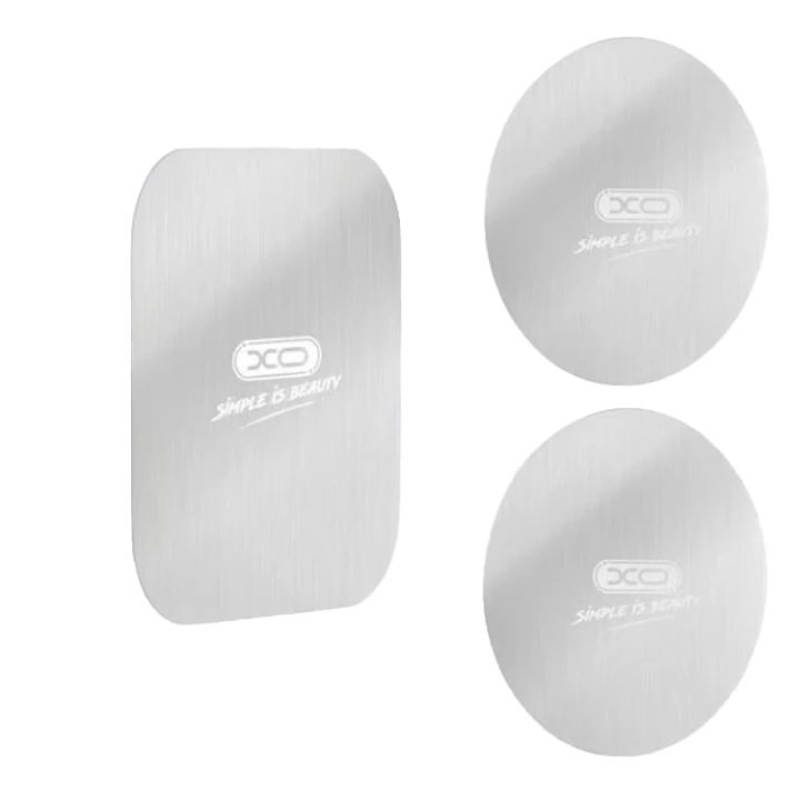 XO Pack de 3 Laminas Magneticas para Smartphone - 2 Redondas y 1 Rectangular - Compatible con Soportes Magneticos - Adhesivas - Universal - Color Blan 1