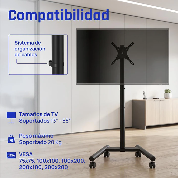 iggual SRTV55 Soporte TV suelo ruedas 13