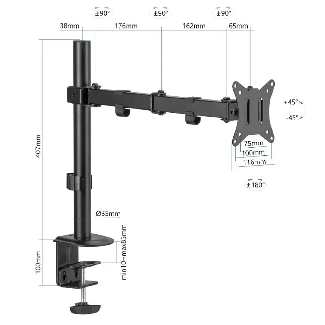 iggual SPM01 Soporte pinza mesa 1 monitor 17