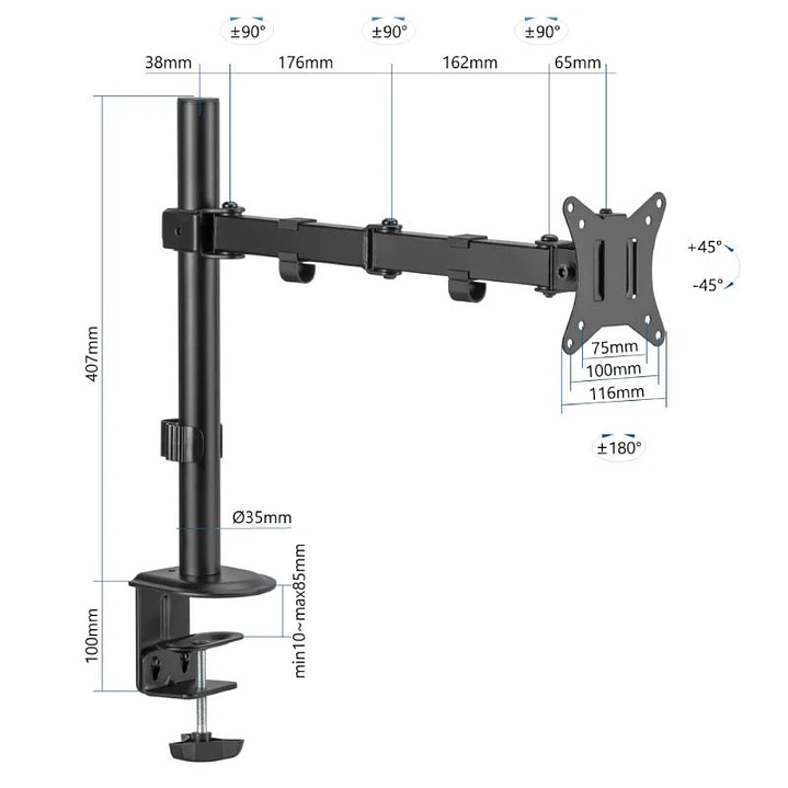 iggual SPM01 Soporte pinza mesa 1 monitor 17
