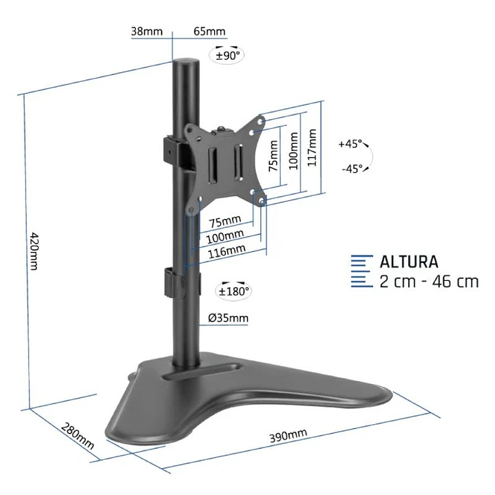 iggual SSM01 Soporte sobremesa 1 monitor 13