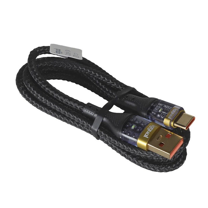 iggual Cable USB-A a tipo C 3A 100 cm trenzado LED 3