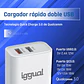 iggual Cargador doble 2xUSB carga rápida QC3.0 30W - Thumbnail 2