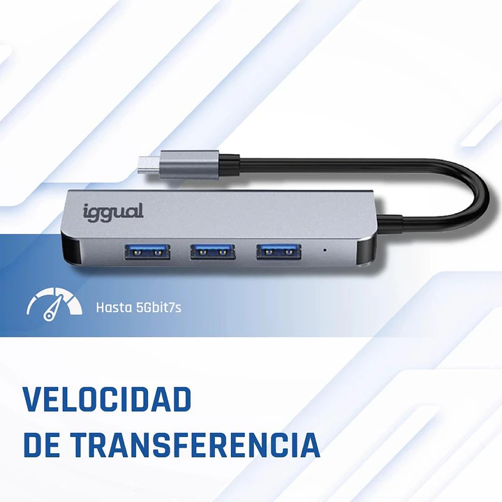 iggual Hub USB 3.0 tipo C x 4 puertos USB-A 3.0 4