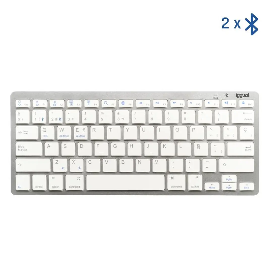 iggual Teclado Bluetooth Slim TKL-BT plata 2 canal 1
