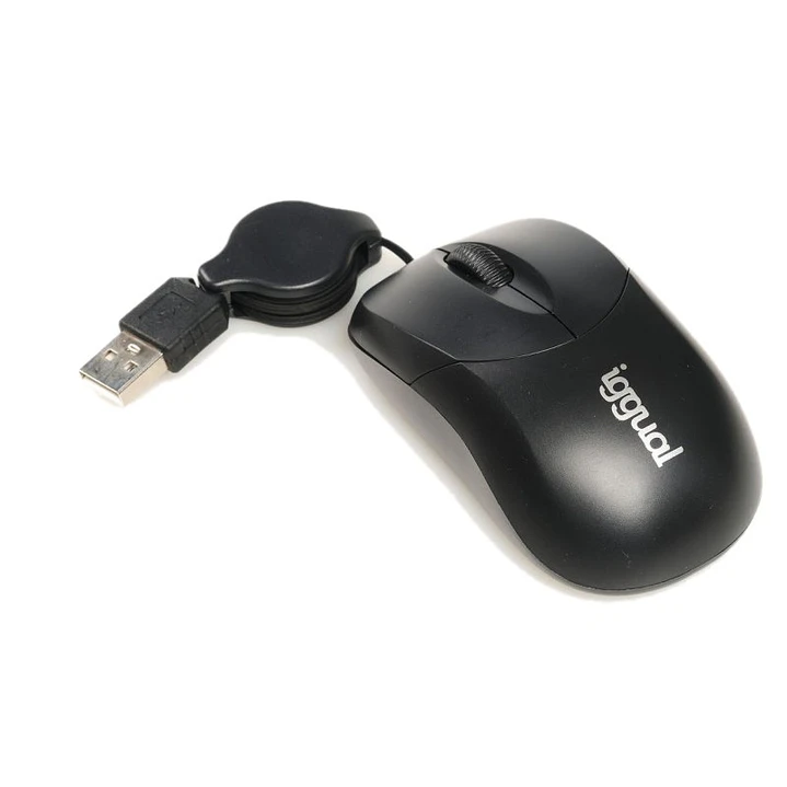 iggual Ratón retráctil COM-BASIC-800DPI negro 1