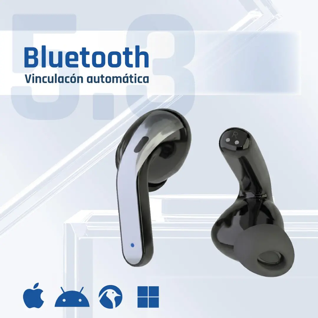 iggual Auriculares inalámbricos TWS Bluetooth negr 2