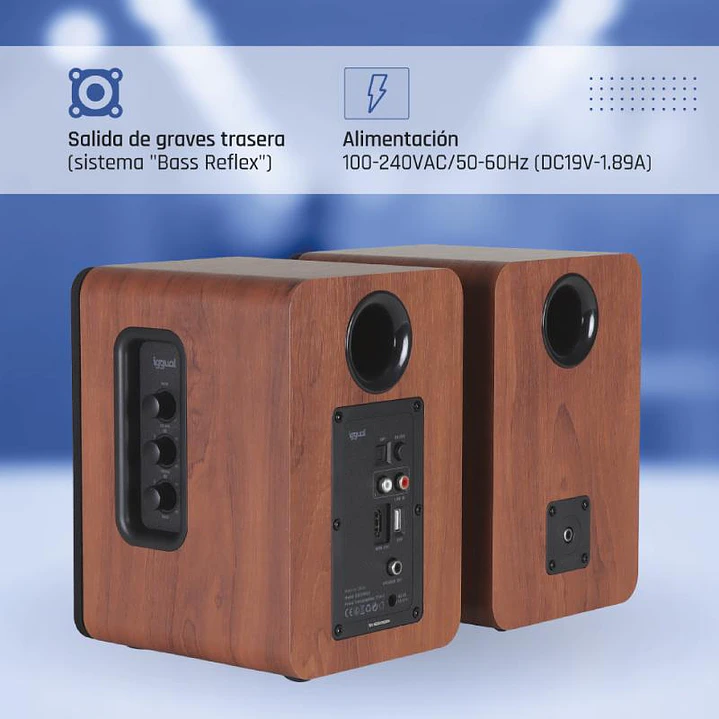 iggual Altavoces 2.0 50W Bluetooth 5.3 Home Studio 4