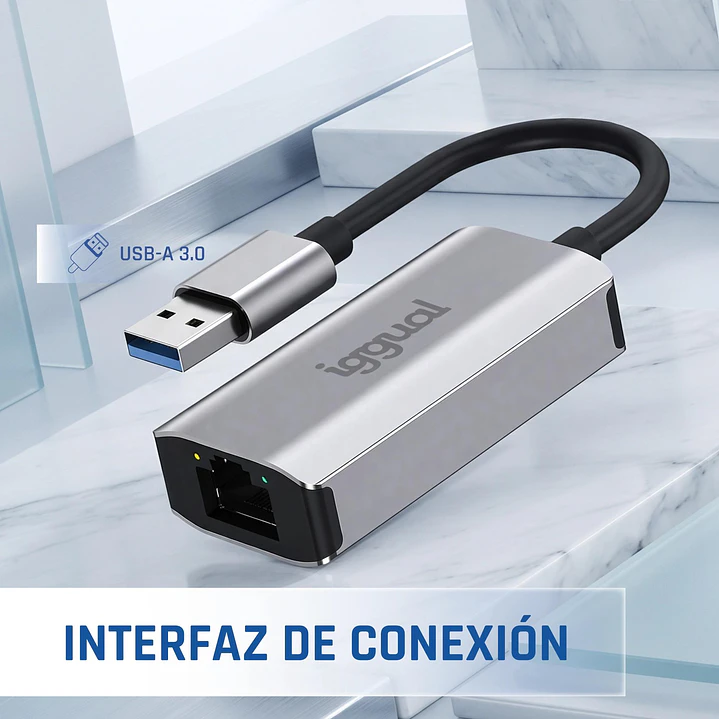 iggual Adaptador USB-A 3.0 a RJ45 Gigabit 3