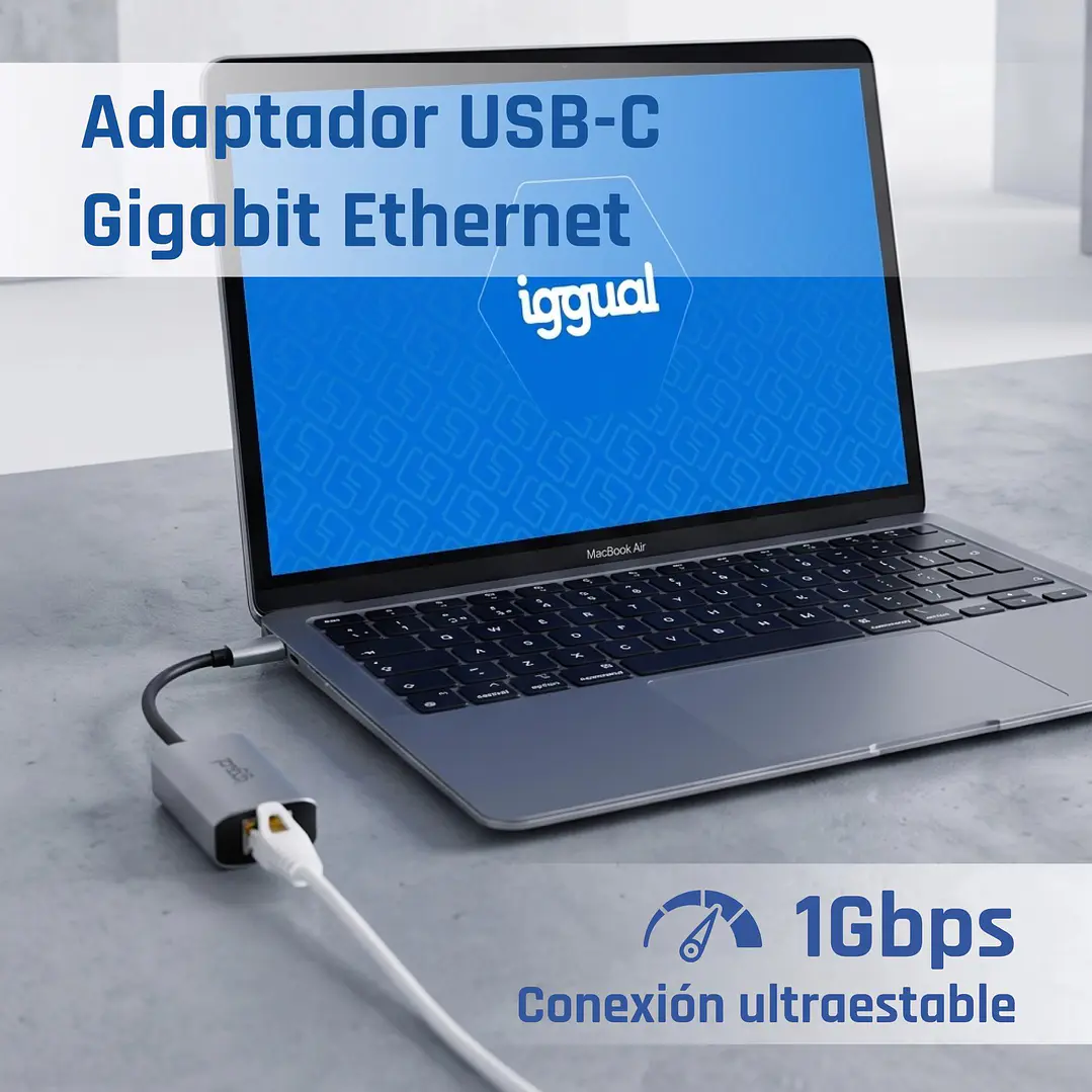 iggual Adaptador tipo C a RJ45 Gigabit 1000Mbps 2