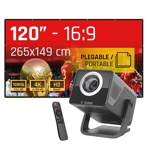 iggual Pack proyector 4K + lona proyección120