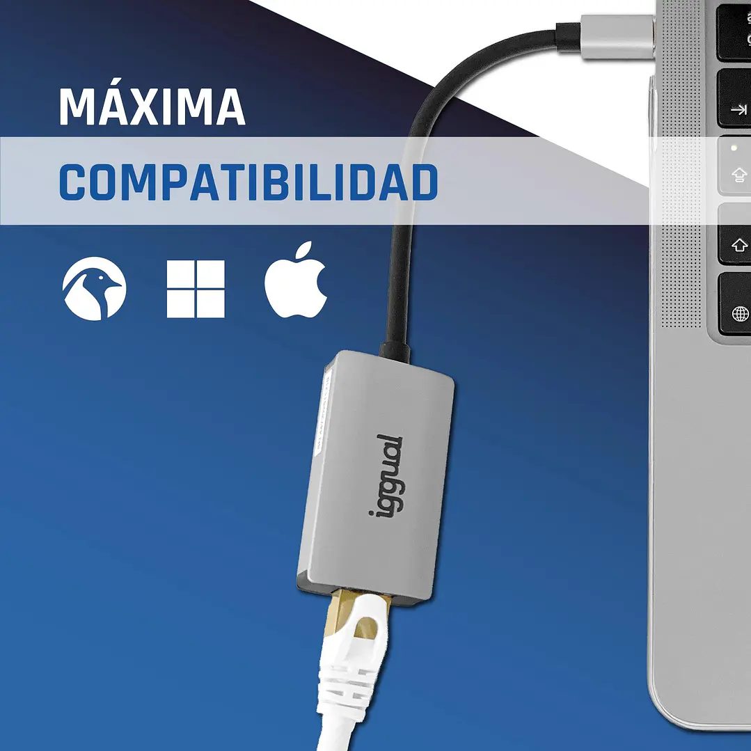 iggual Adaptador tipo C a RJ45 Gigabit 1000Mbps 4