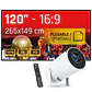 iggual Pack mini proyector + pantalla 120