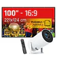 iggual Pack mini proyector + pantalla 100